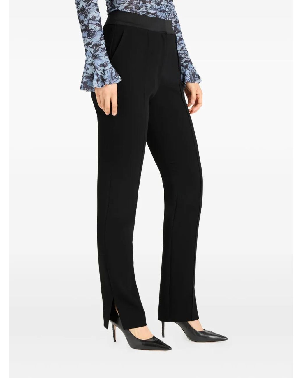 Cinq À Sept Black Split-Hem Trousers