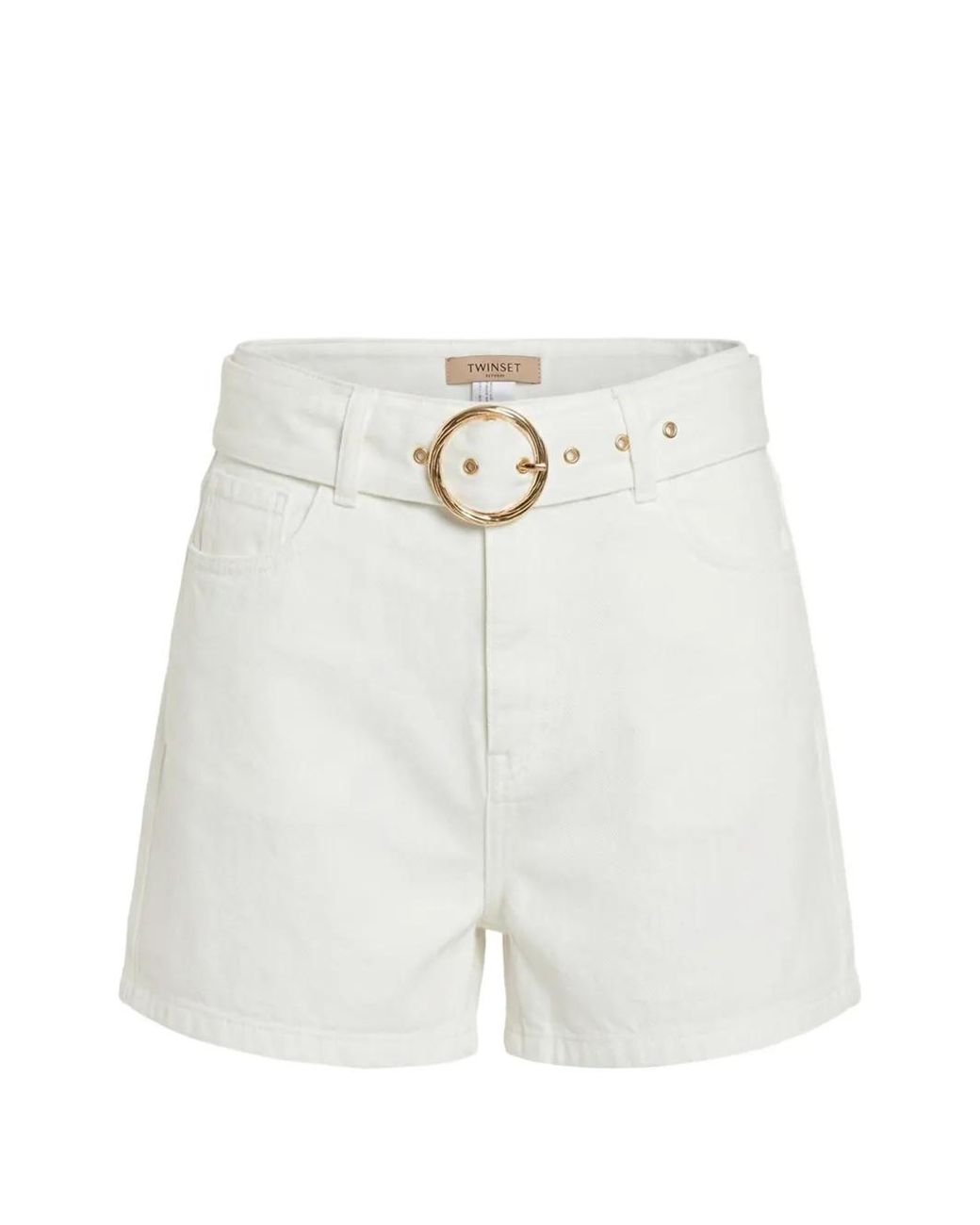 Twinset White Belted Shorts