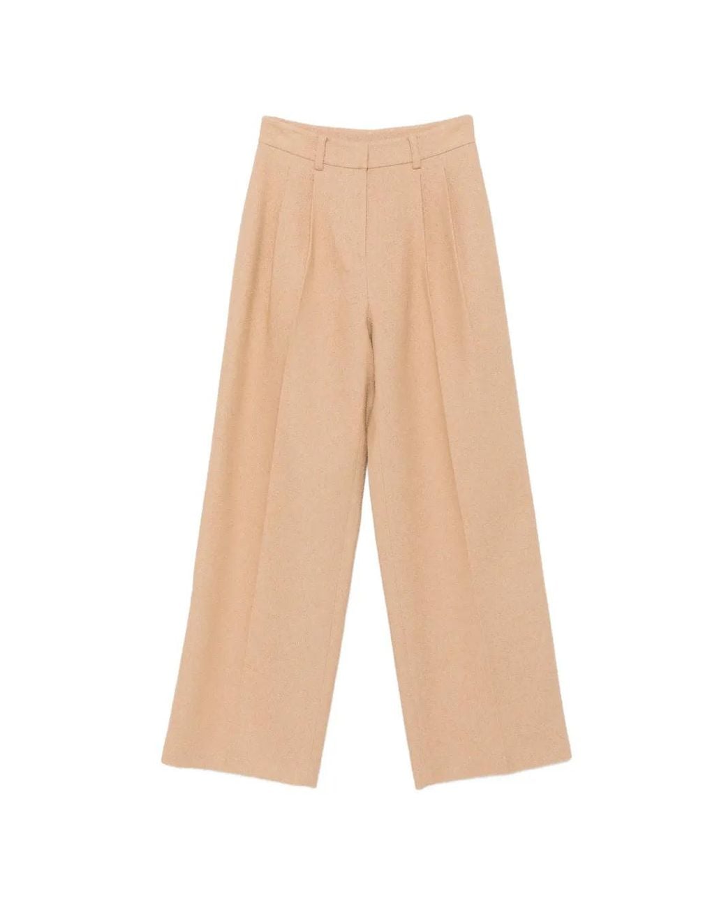 Patrizia Pepe White Pleated Wide-Leg Trousers