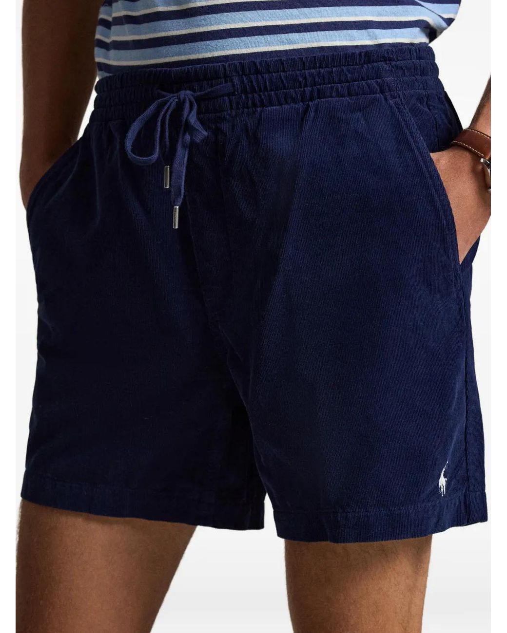 Polo Ralph Lauren Blue Drawstring-Waist Shorts for men
