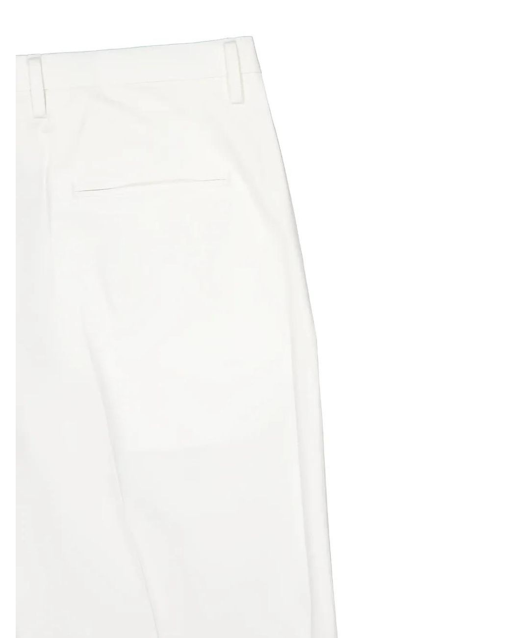 Boglioli White Cotton Flared Trousers for men
