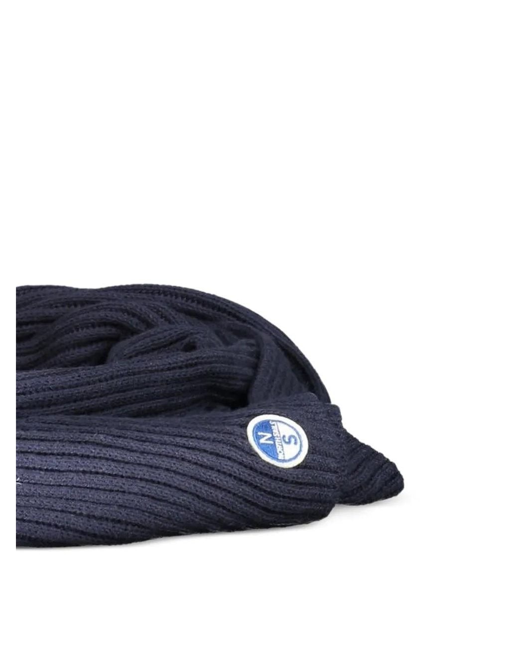 North Sails Blue Logo-Patch Scarf for men