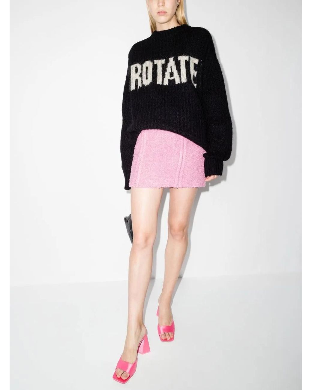 ROTATE BIRGER CHRISTENSEN Pink Lina Zip-Detail Mini Skirt