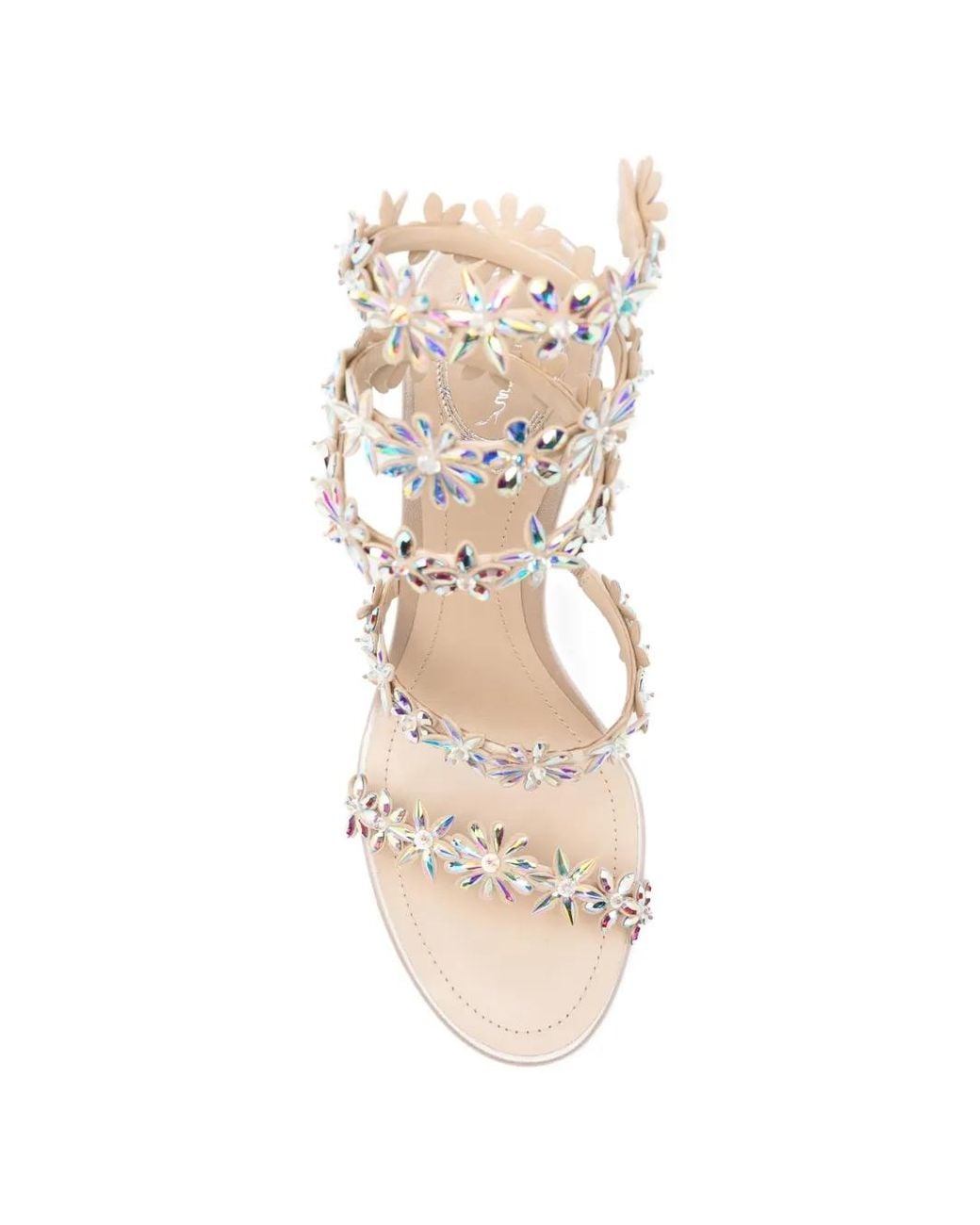 Rene Caovilla White Eva Heeled Sandals