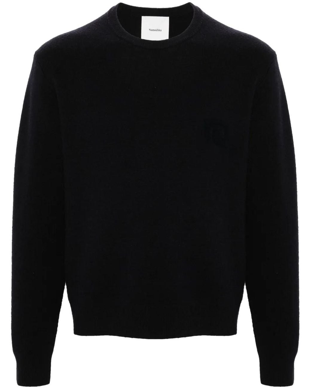 Nanushka Black Motif-Embroidered Wool Jumper for men