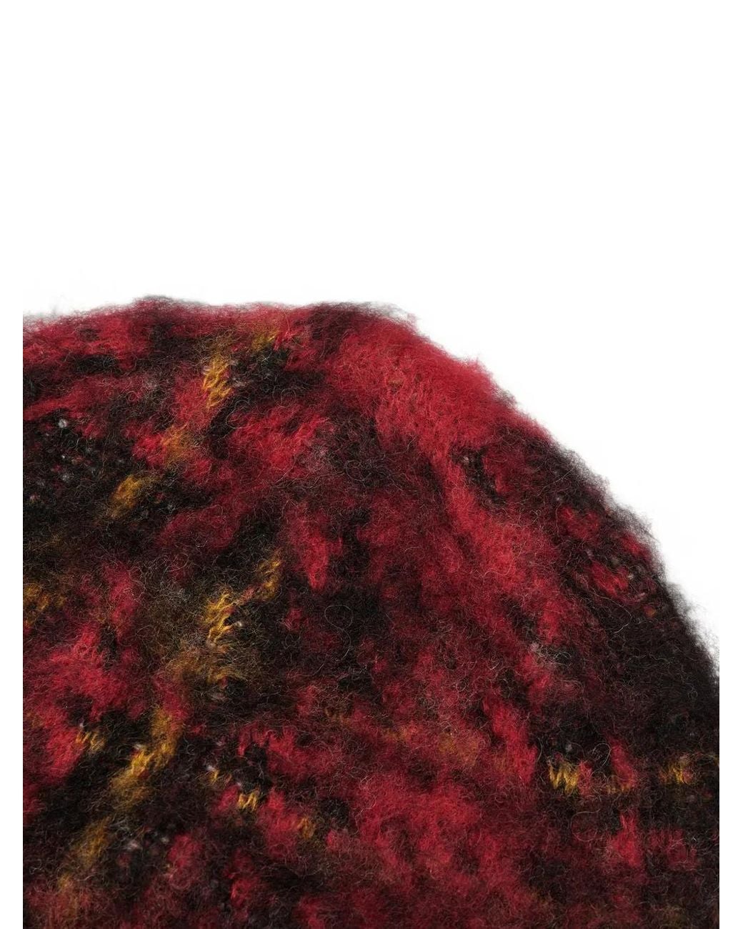 Y's Yohji Yamamoto Red Check-Pattern Zip-Detail Beanie Hat