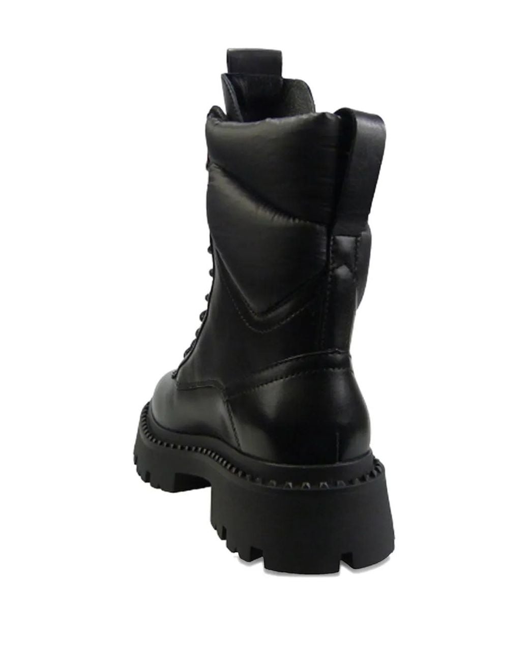Ash Black Padded Lace-Up Boots