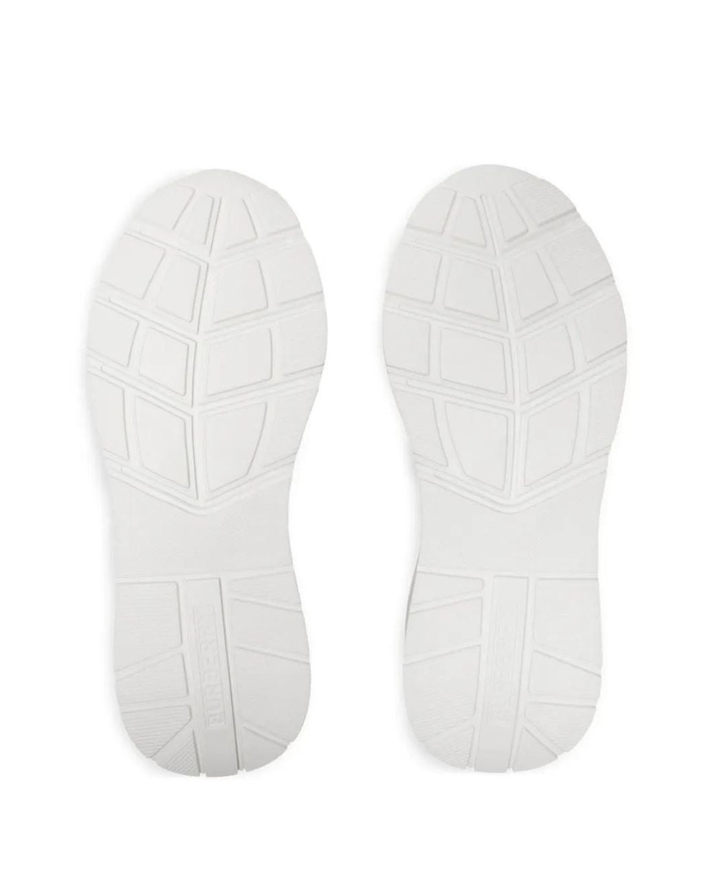 Burberry White Check Touch-Strap Sneakers