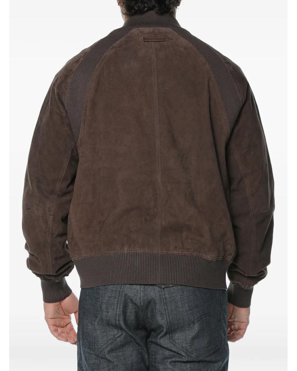 Trussardi Brown Suede Bomber Jacket for men