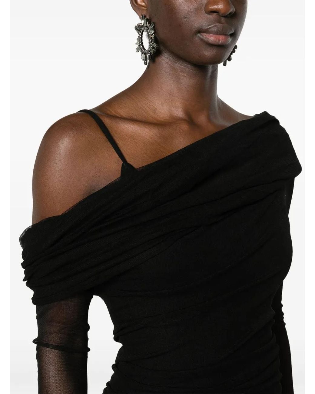 Christopher Esber Black Veiled Silk Maxi Dress