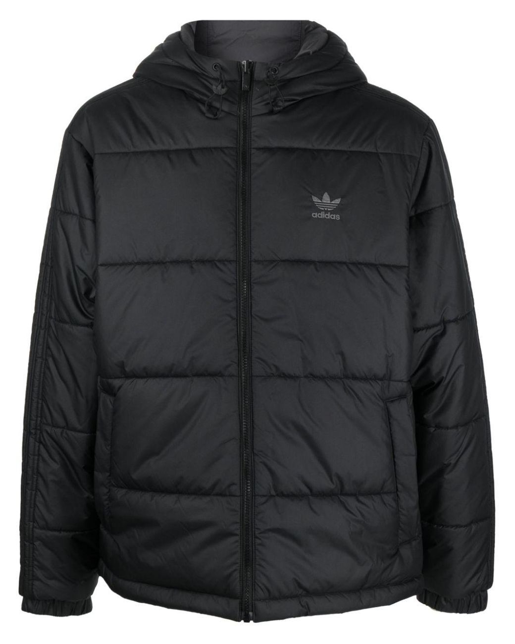 adidas Logo-patch Padded Jacket in Black for Men | Lyst UK