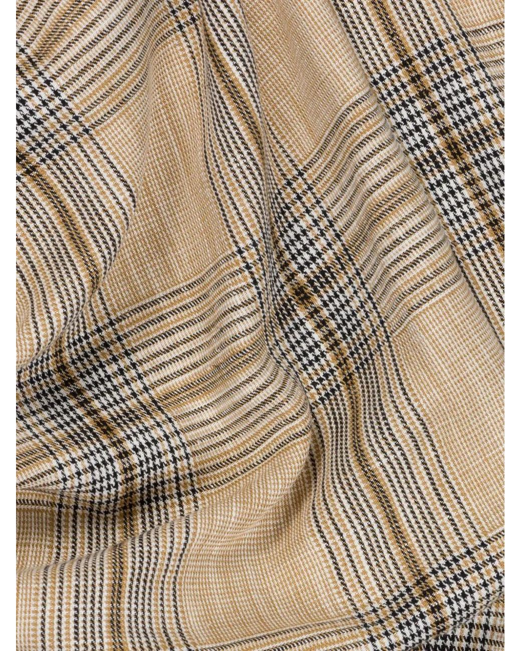 Jonathan Simkhai Natural Burke Draped Plaid Midi Dress