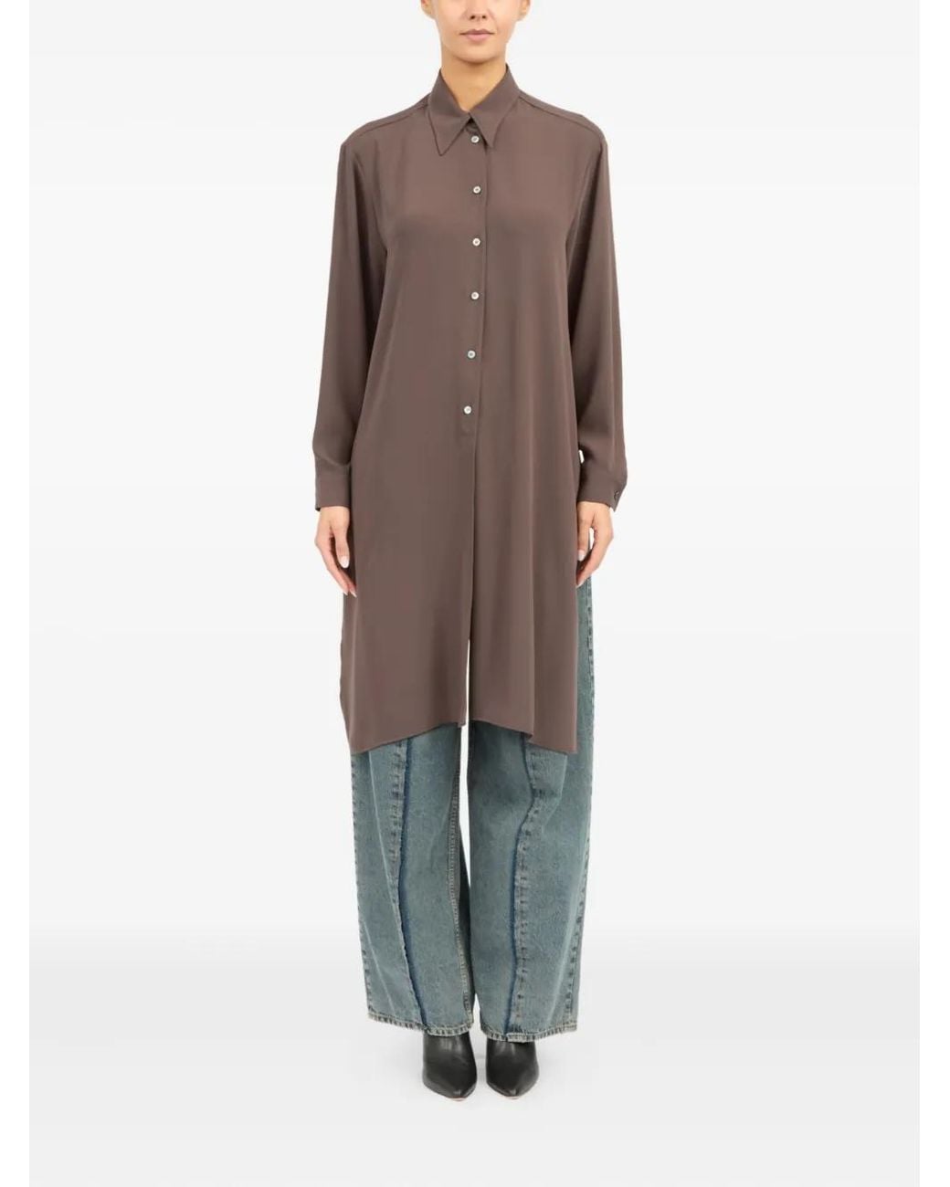 MM6 by Maison Margiela Brown Long-Sleeved Shirt