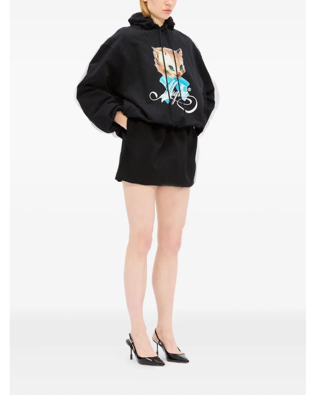 MSGM Black Layered Mini Skirt