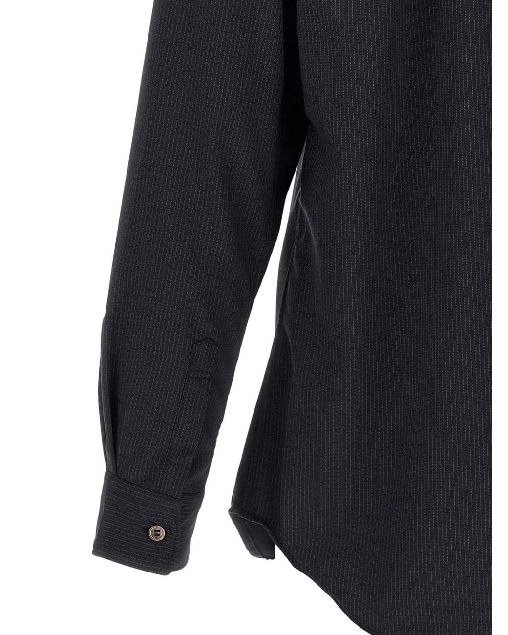 Comme des Garçons Blue Pinstripe-Pattern Chest-Pocket Shirt for men