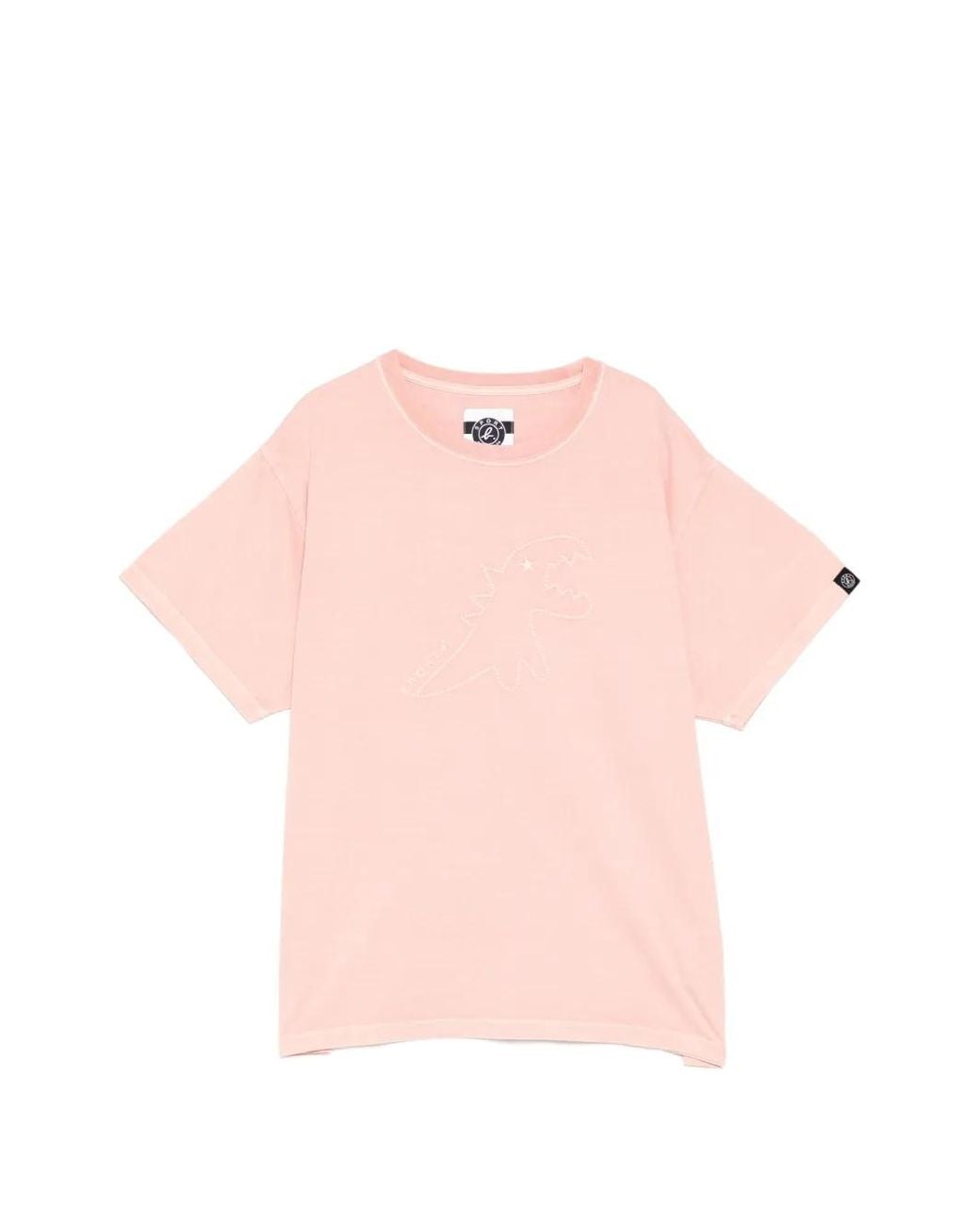 SPORT b. by agnès b. Pink Dinosaur-Embroidered Short-Sleeves T-Shirt