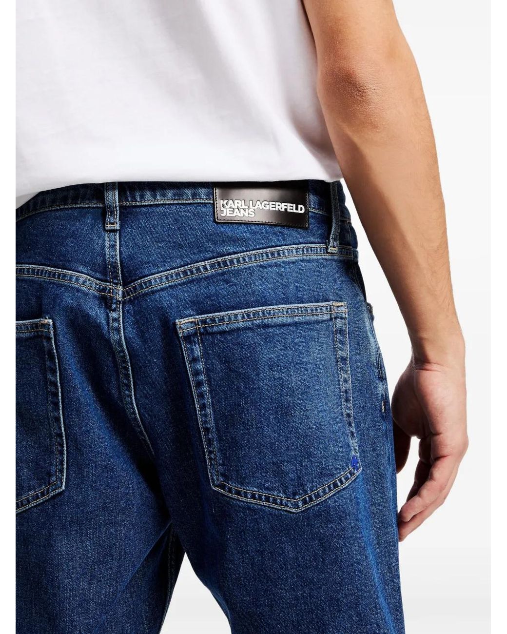 Karl Lagerfeld Blue Tapered Jeans for men