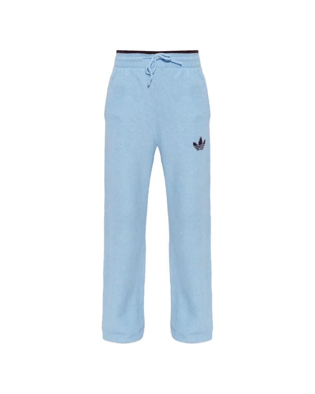 Adidas Blue Logo-Embroidered Track Pants