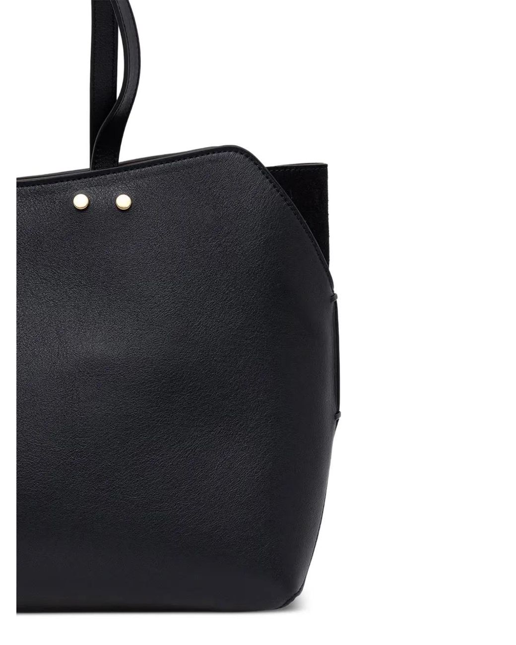 Pollini Black Logo-Debossed Panelled Tote Bag