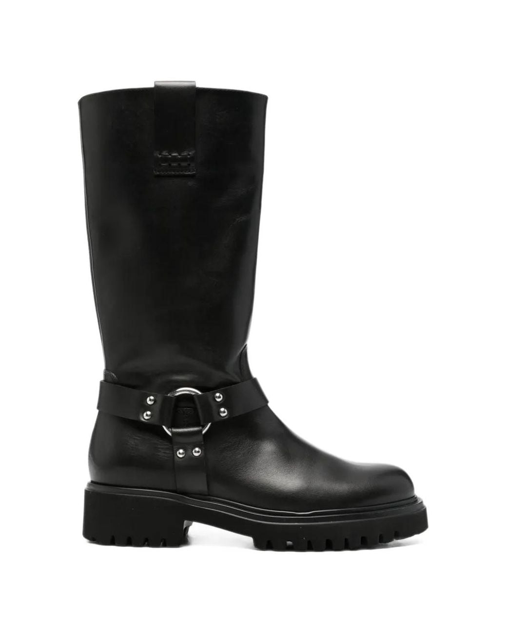 Guglielmo Rotta Black Webster Harness-Detail Chunky-Sole Boots