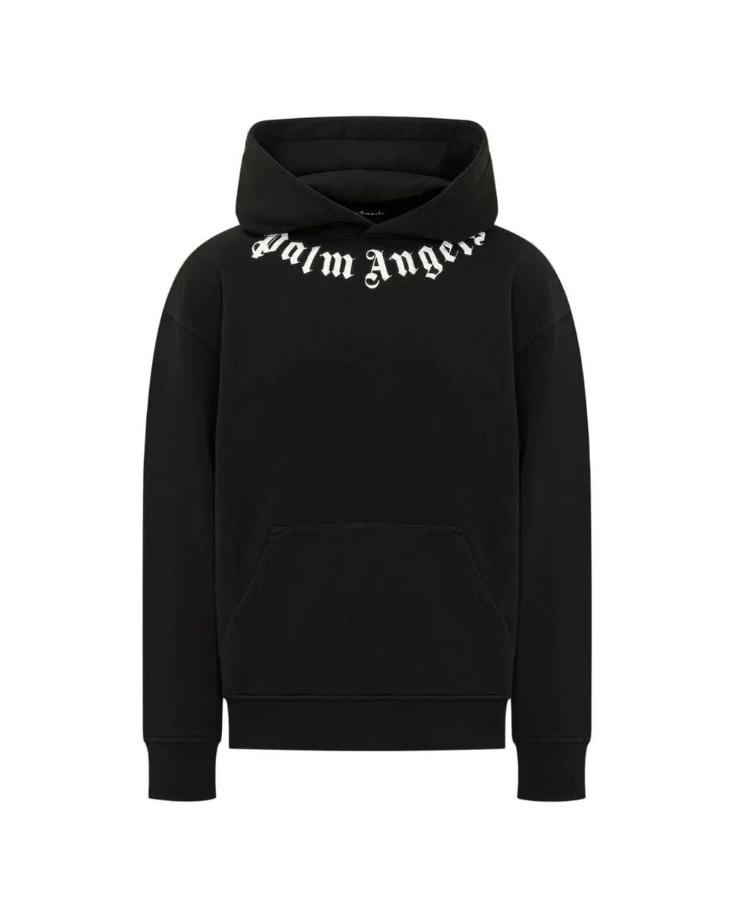 Palm Angels Black Neck Logo Reg Hoodie for men