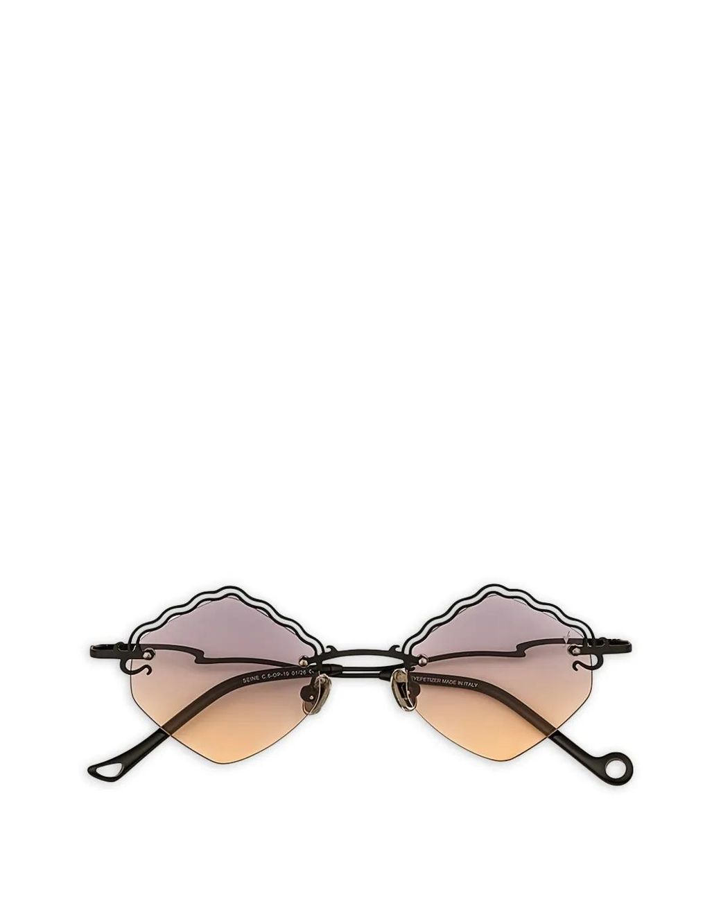 Eyepetizer Black Seine Scalloped-Edges Sunglasses