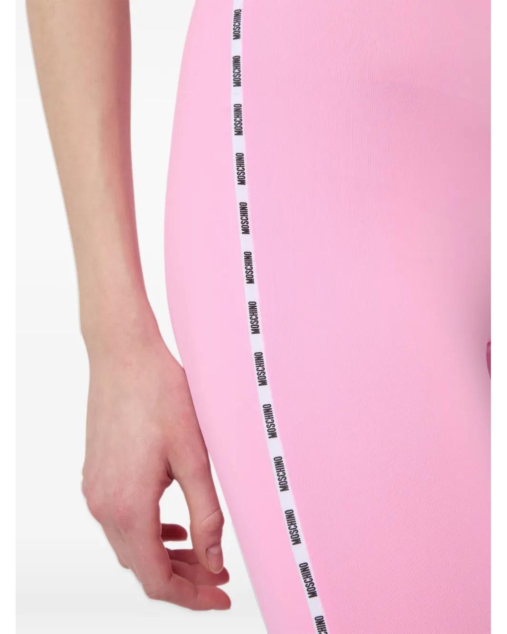 Moschino Pink Logo-Tape Stirrup Leggings