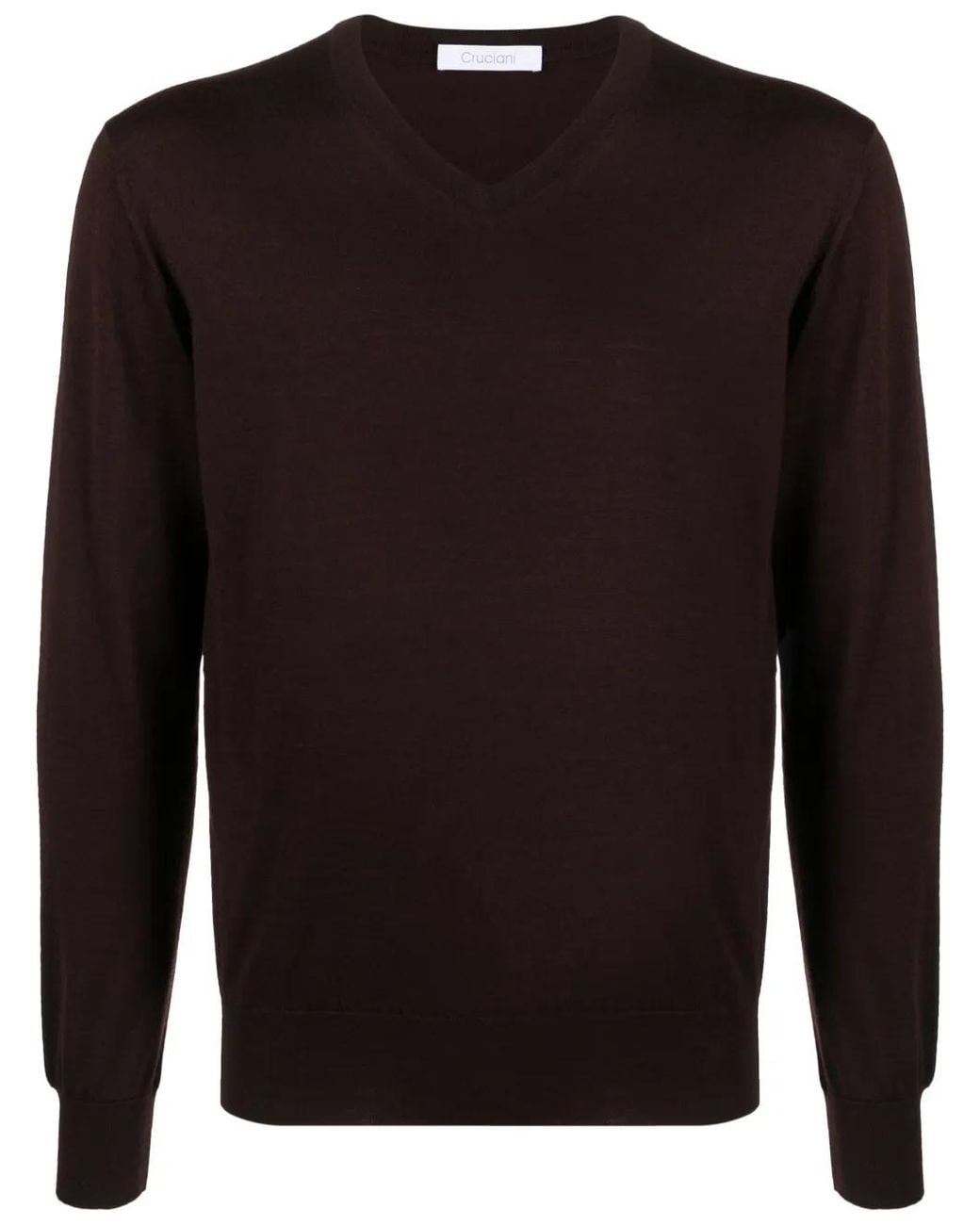 Cruciani Black V-Neck Cashmere-Blend Jumper for men
