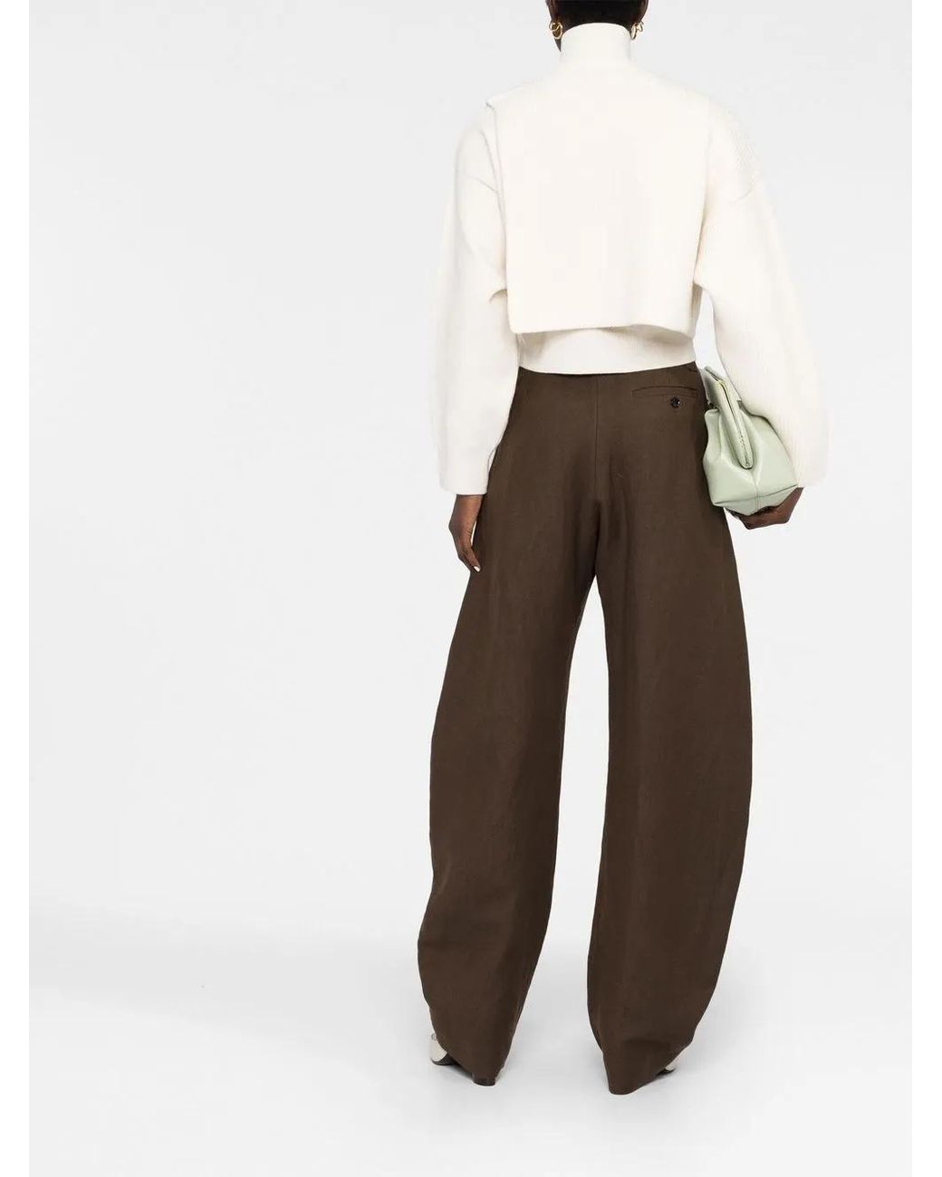 Fendi White Pocket-Detail Roll Neck Jumper