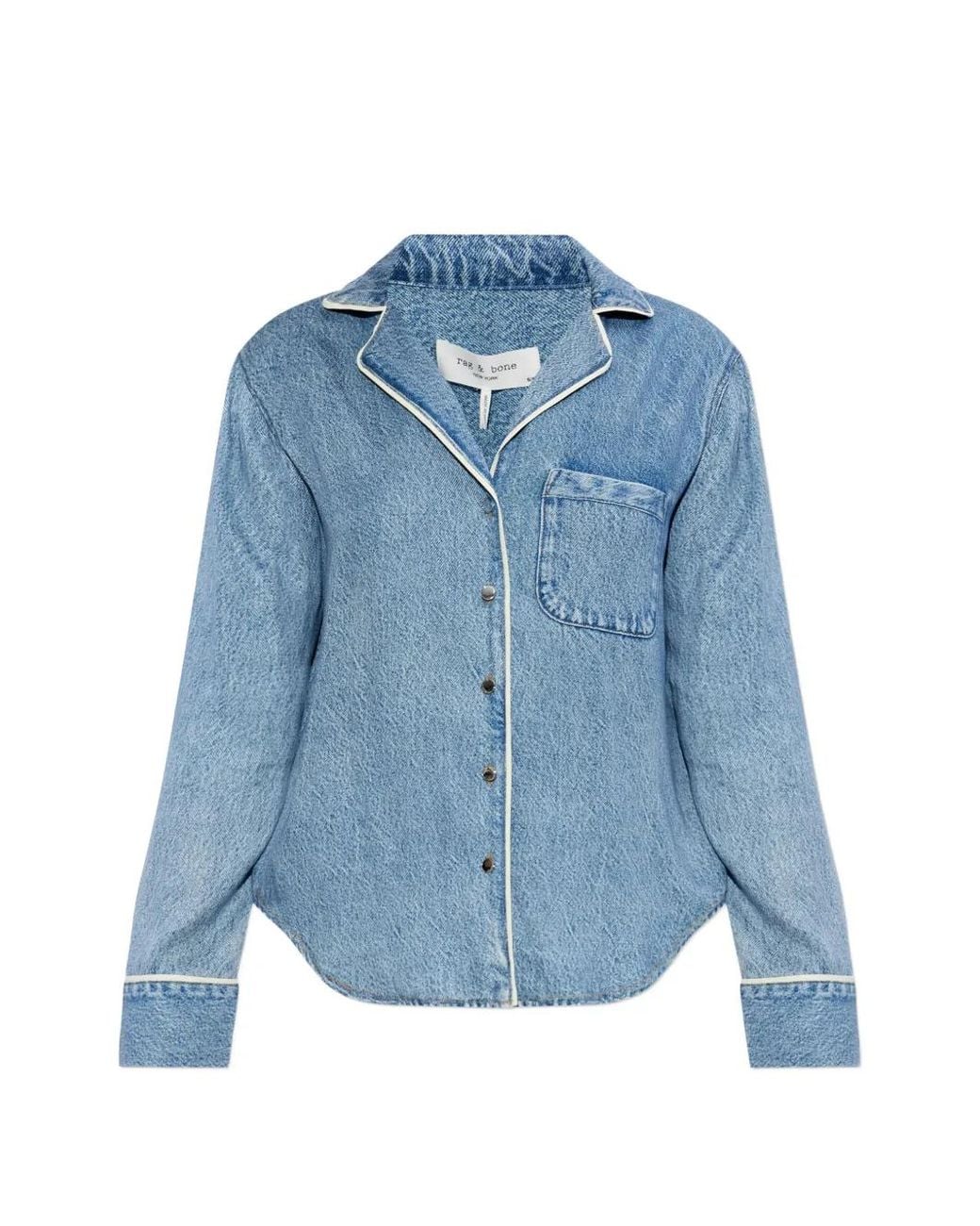 Rag & Bone Blue Chest-Pocket Shirt