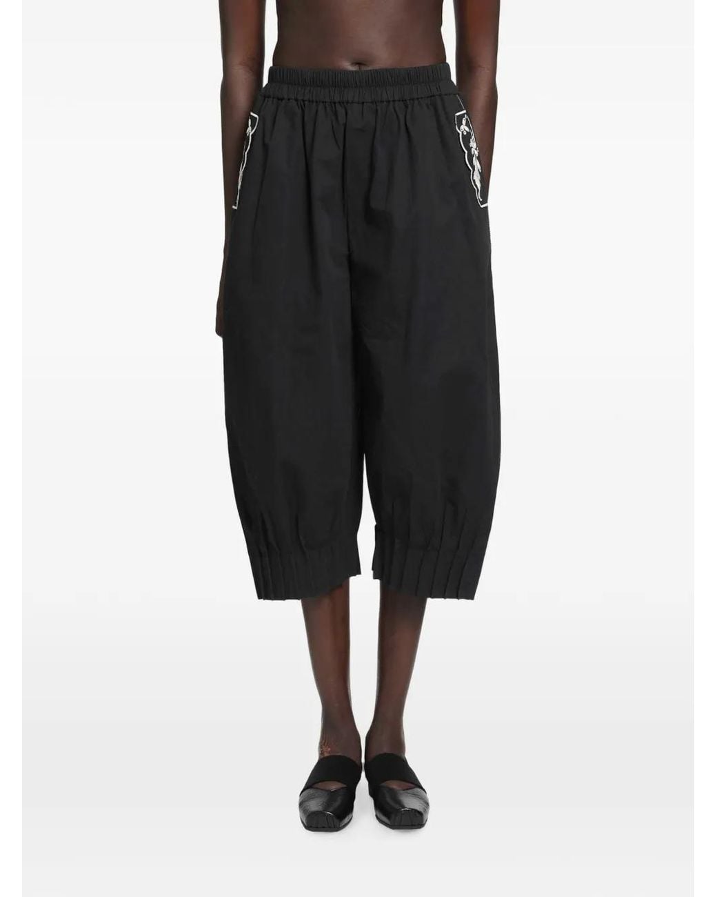 Renli Su Black Pantalon Vona À Broderies