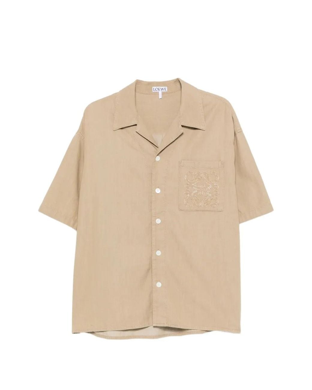Loewe Natural Anagram-Embroidered Short-Sleeve Shirt for men