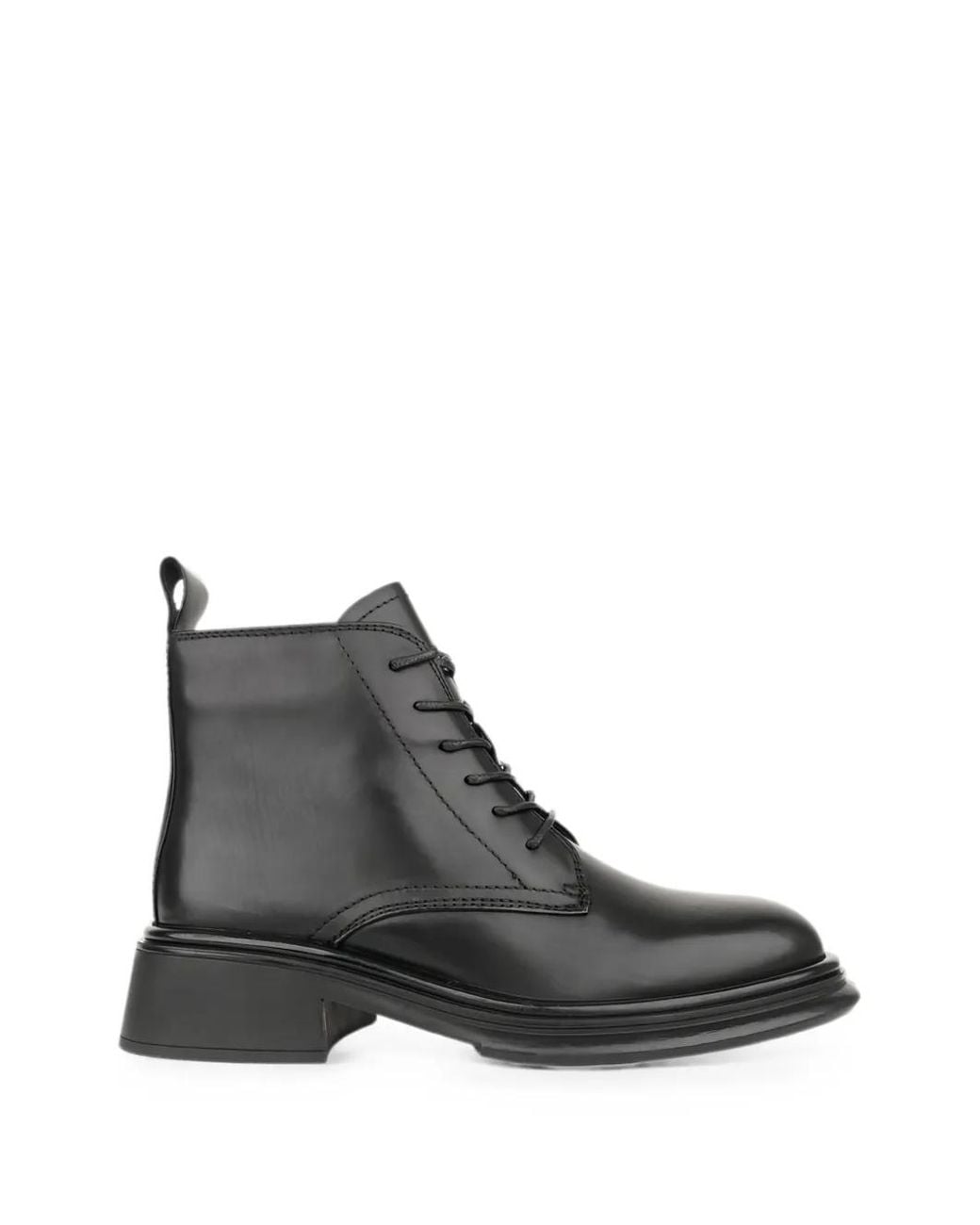 Linda Baumann Black Lace-Up Ankle Boots