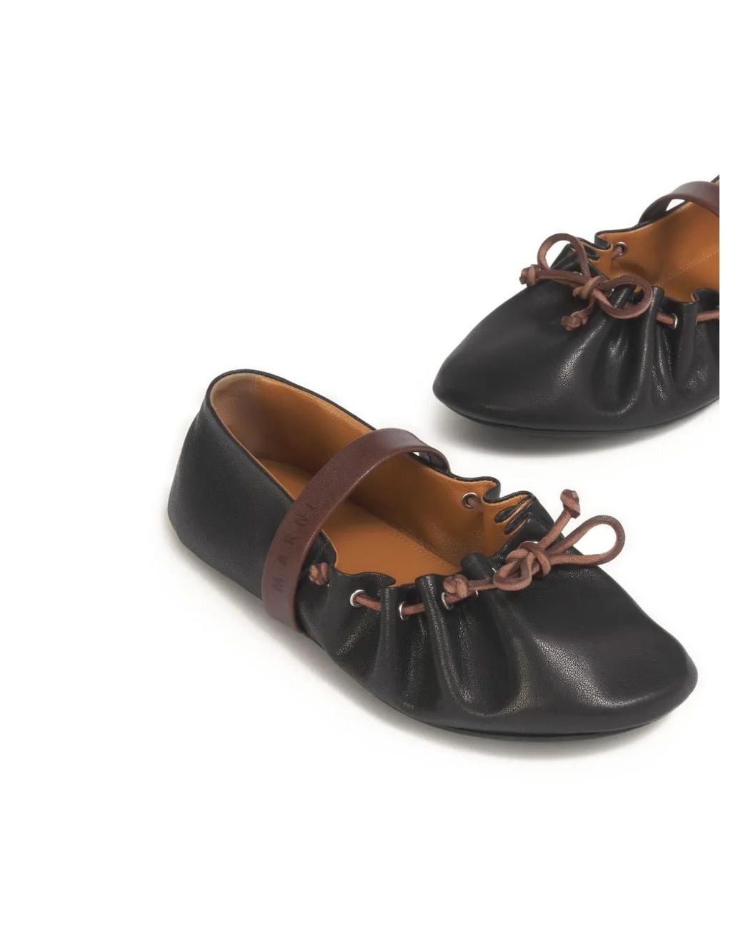 Marni Black Leather Mary Jane Soft Ballerinas