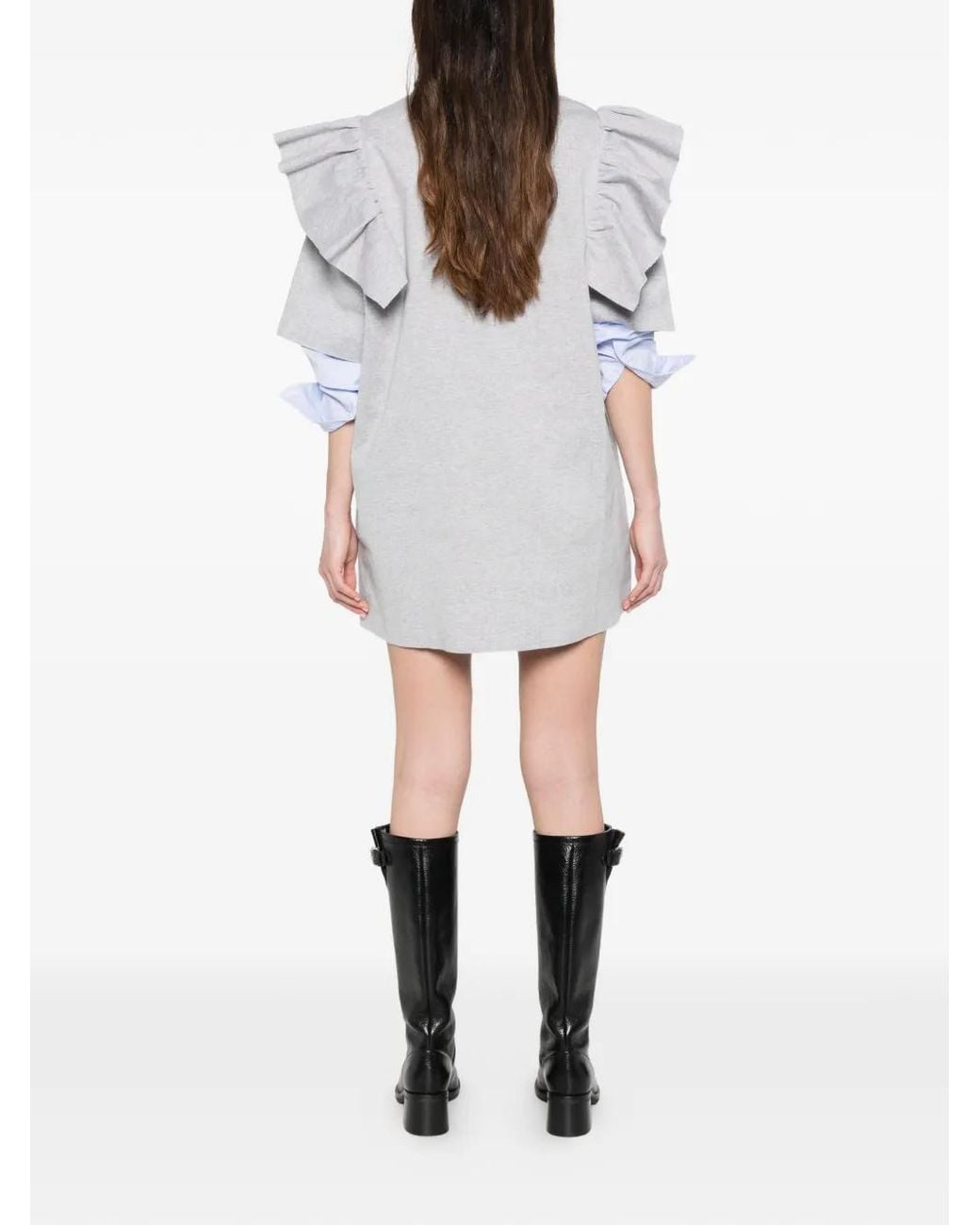 Miu Miu Gray Ruffled Dress