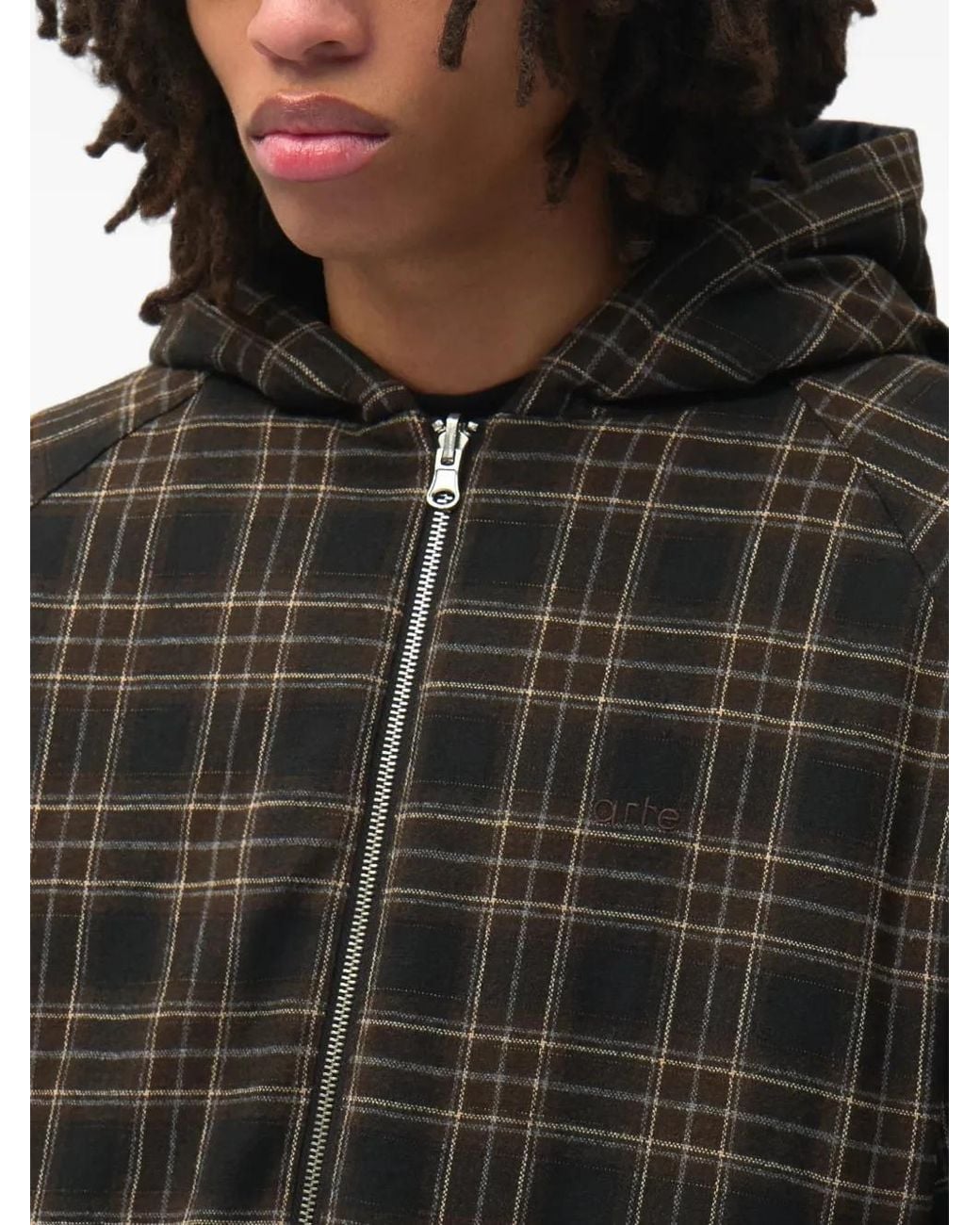 Arte' Black Check-Pattern Reversible Jacket for men