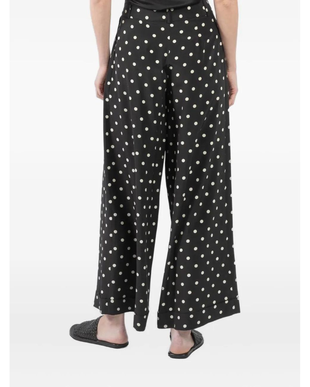 Franchise Black Mila Polka-Dot Trousers