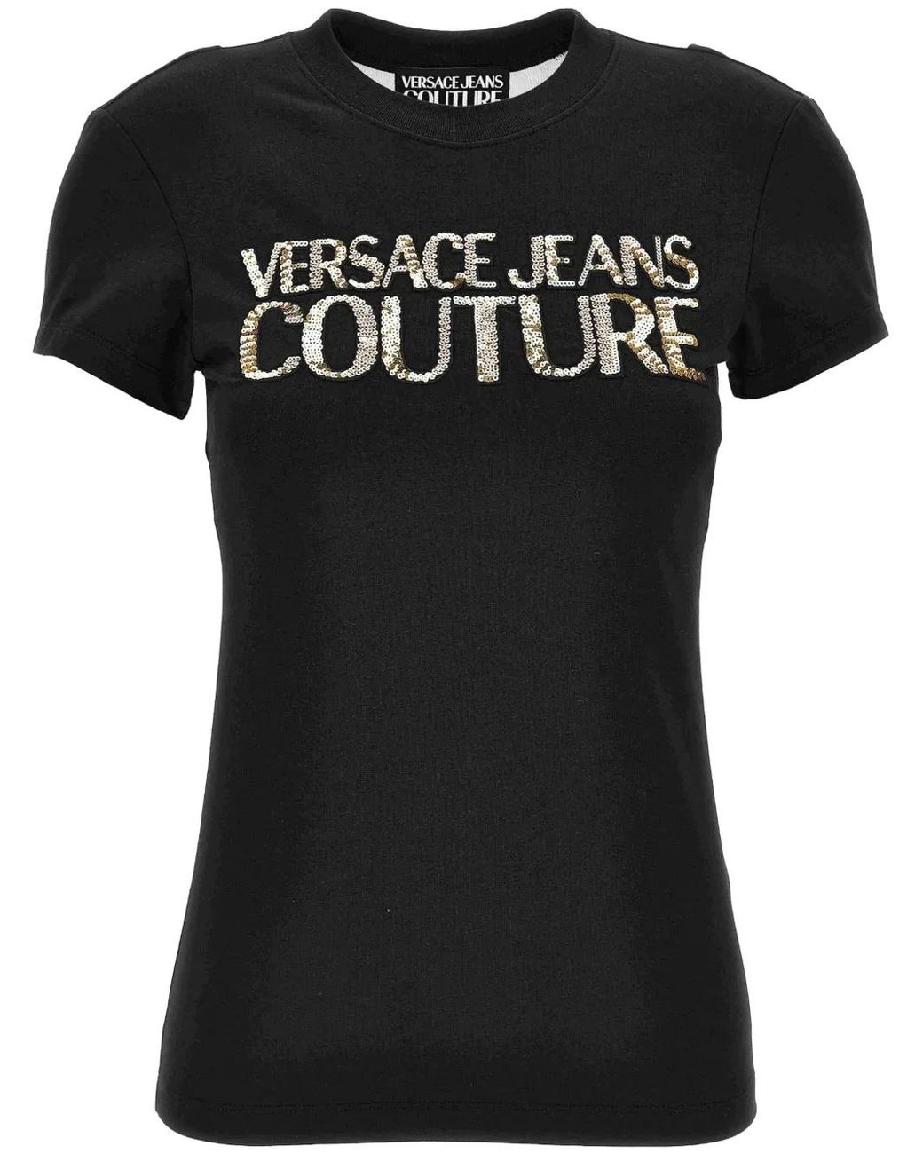 Versace Jeans Couture Black Embellished T-Shirt