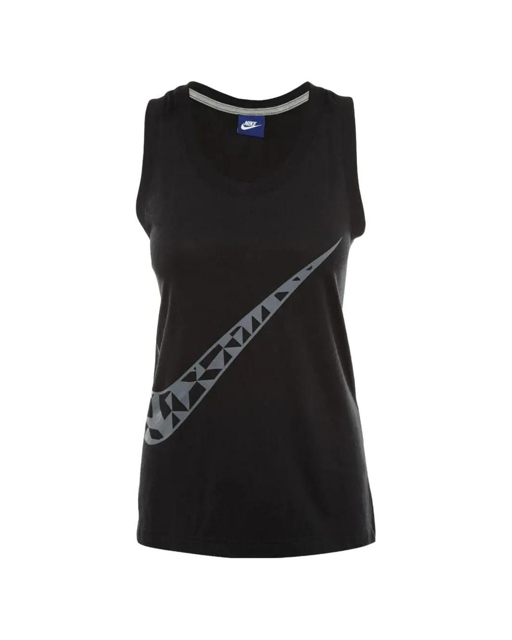 Nike Black Débardeur À Imprimé Swoosh
