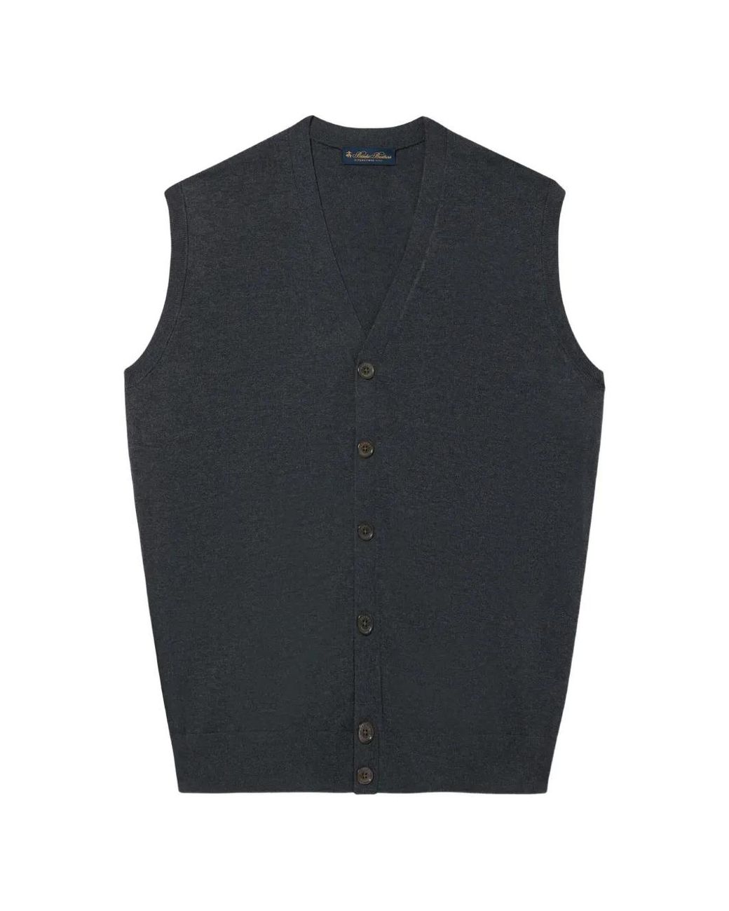 Brooks Brothers Blue Button-Front V-Neck Cardigan Vest for men