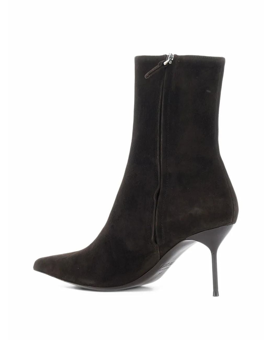 Paris Texas Black Lidia Pointed-Toe Suede Ankle Boots