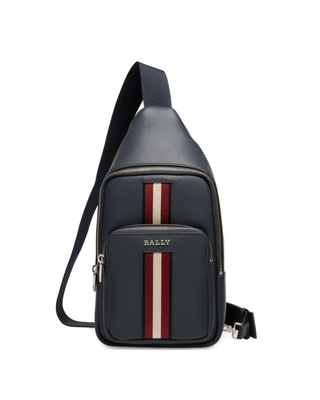 Bally Ribbon-Detail Leather Sling Bag in Blue for Men | Lyst