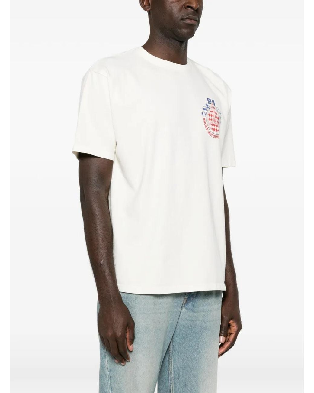 Rhude White Graphic-Print T-Shirt for men