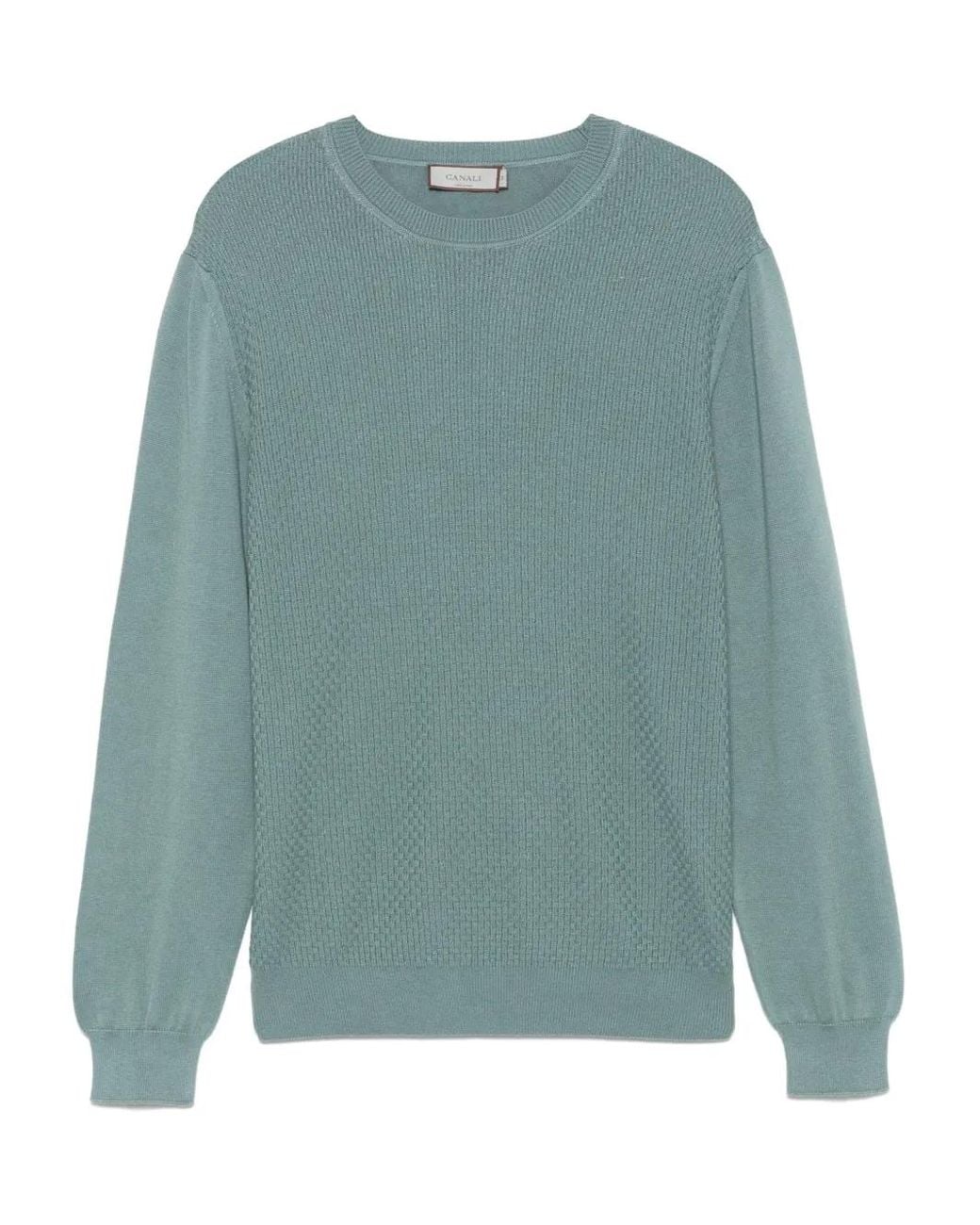 Canali Green Basket-Weave Sweater for men