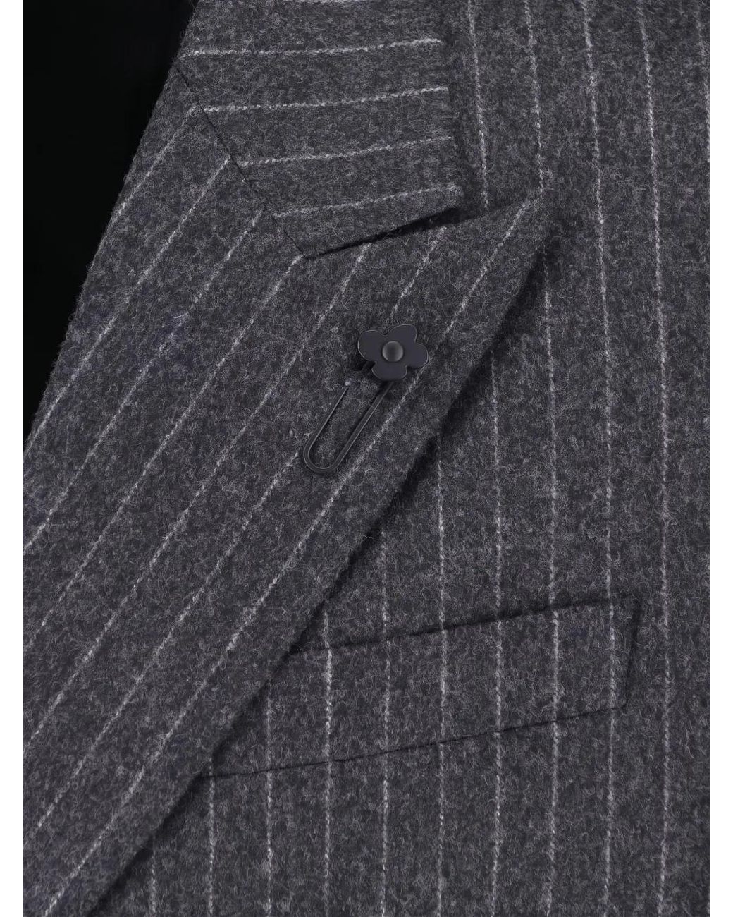Lardini Gray X Sugar Pinstripe-Pattern Double-Breasted Suit for men