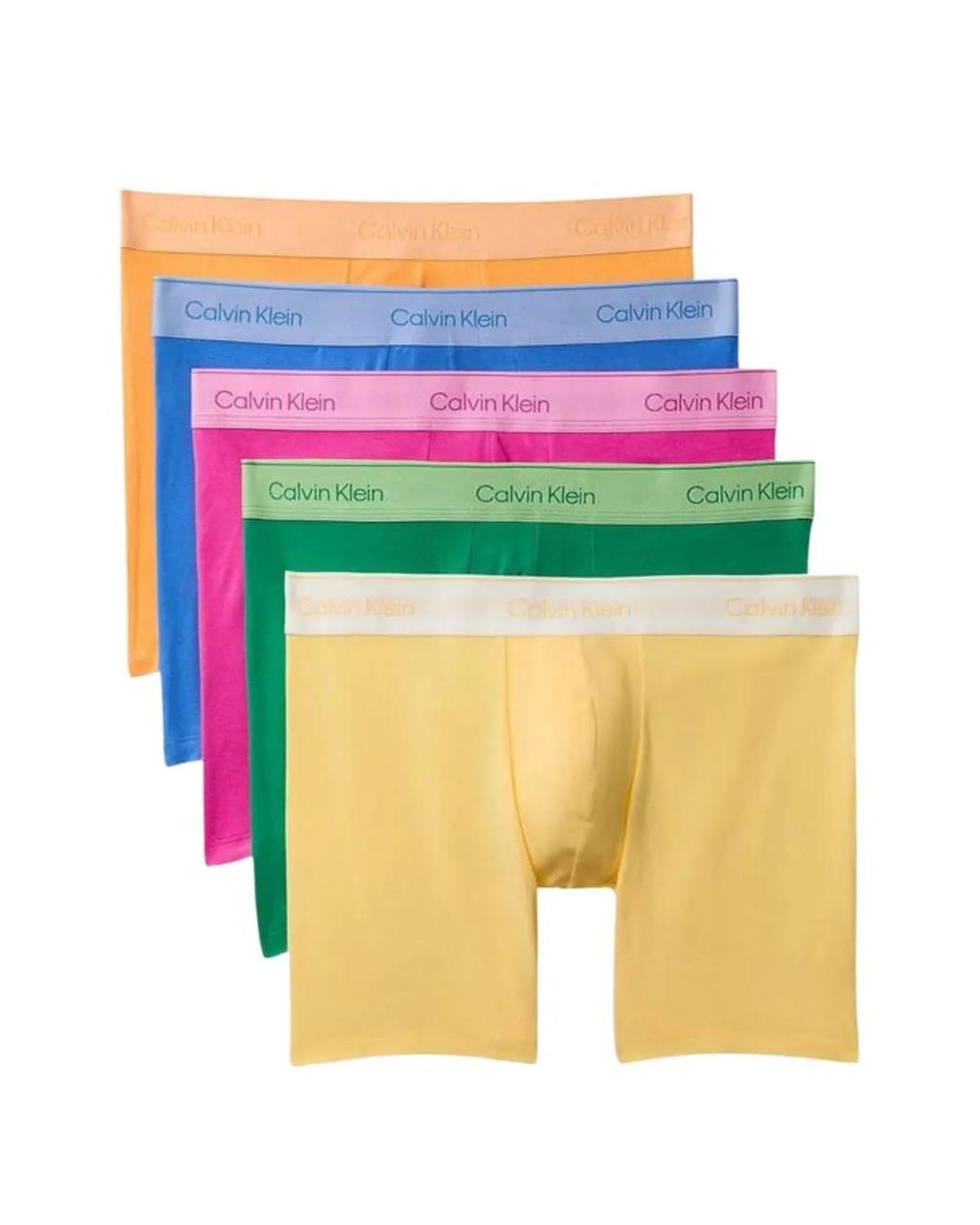 Calvin Klein Yellow Logo-Waistband Boxers (Set Of Five) for men