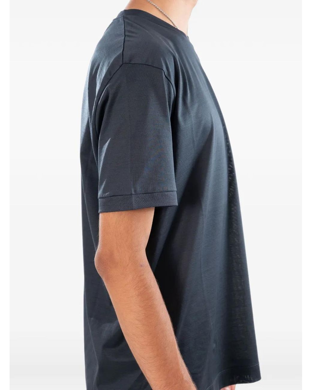Daniele Fiesoli Blue T-Shirt Filo Scozia for men