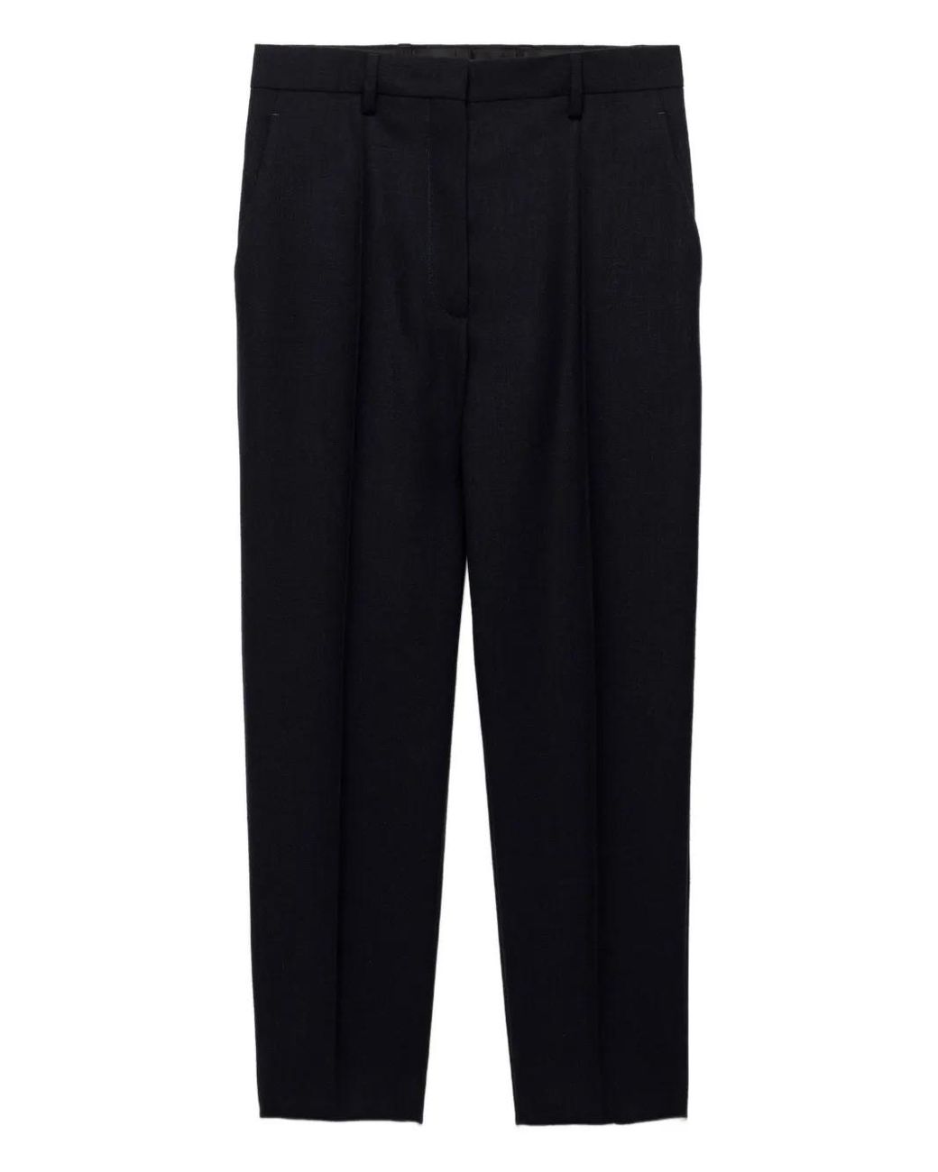 Prada Blue Rush-Stitch Wool Trousers