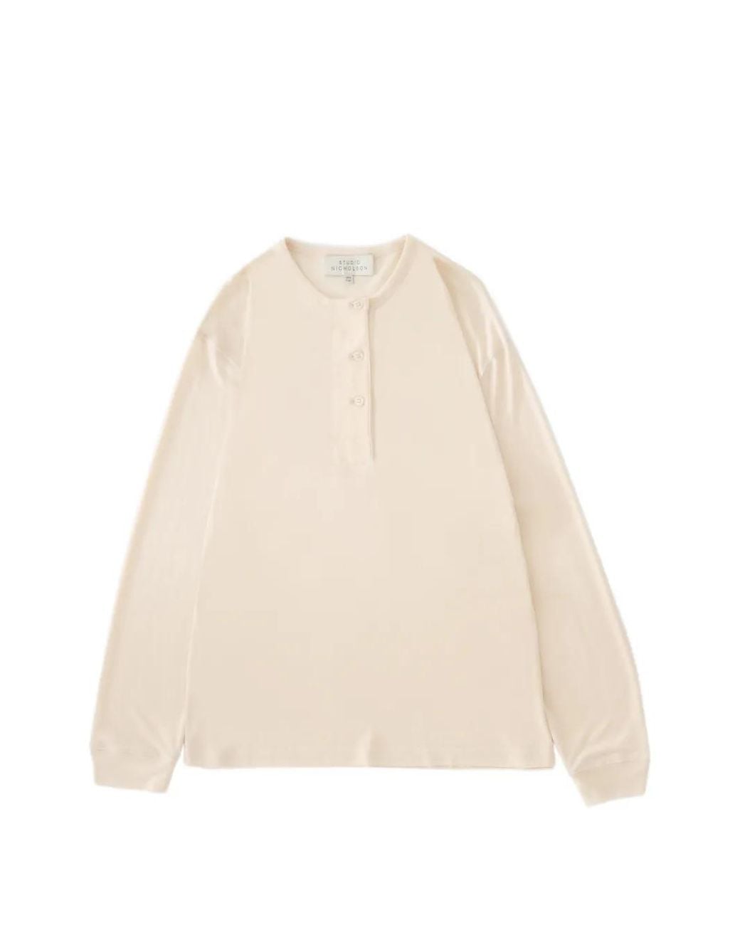 Studio Nicholson Natural Rutas Grandad Collar Top