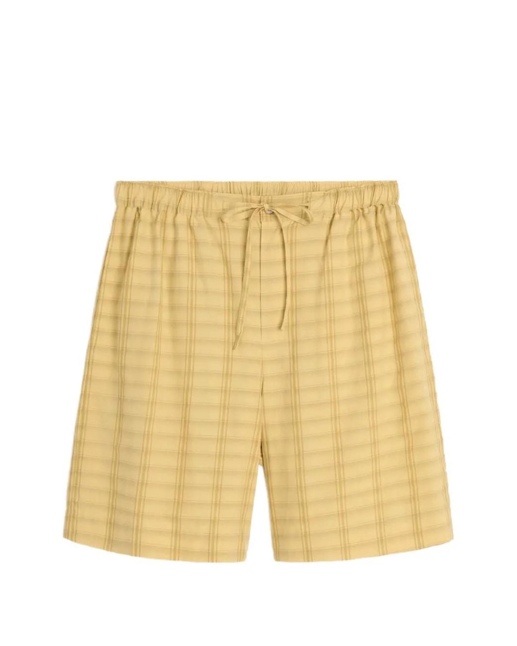 Cmmn Swdn Yellow Paris Check-Pattern Shorts for men